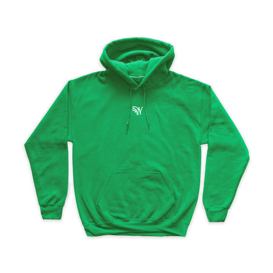 Felpa verde con stampa bianca del logo Drew al centro del petto