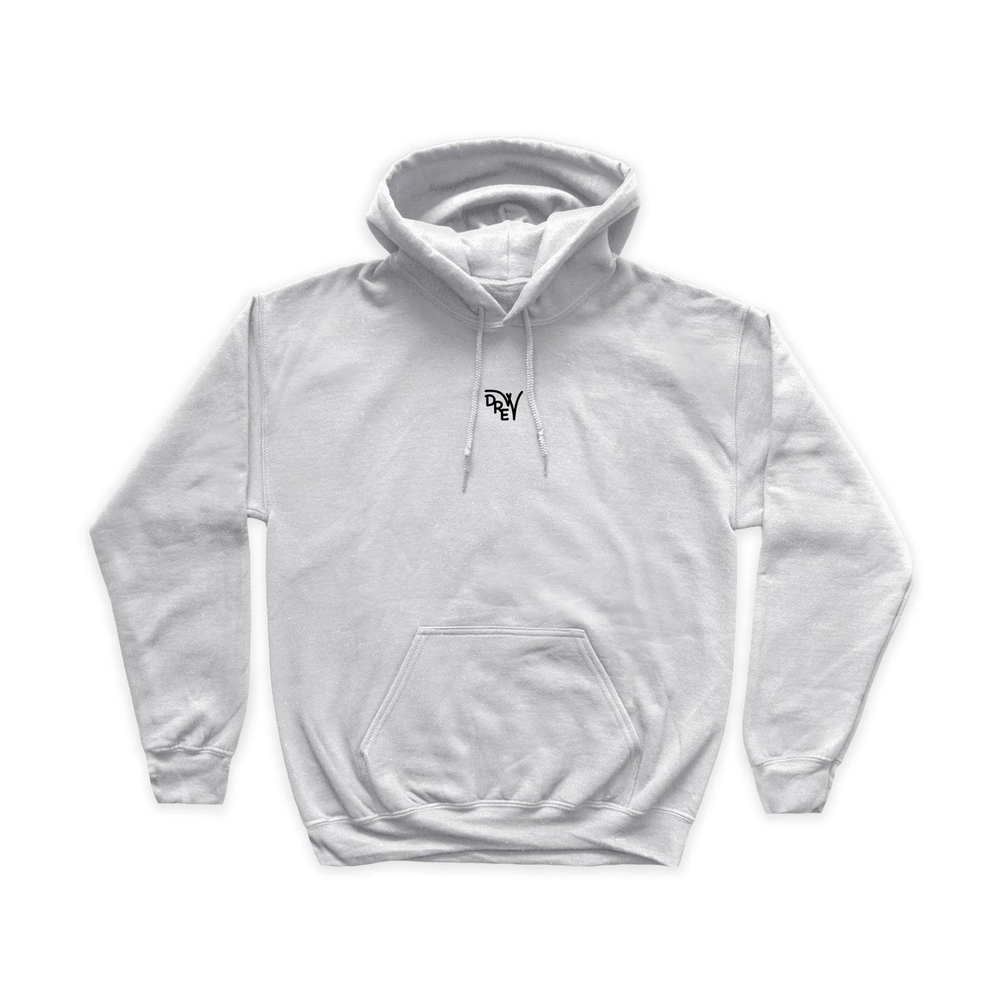 Felpa ash grey con stampa nera del logo Drew al centro del petto