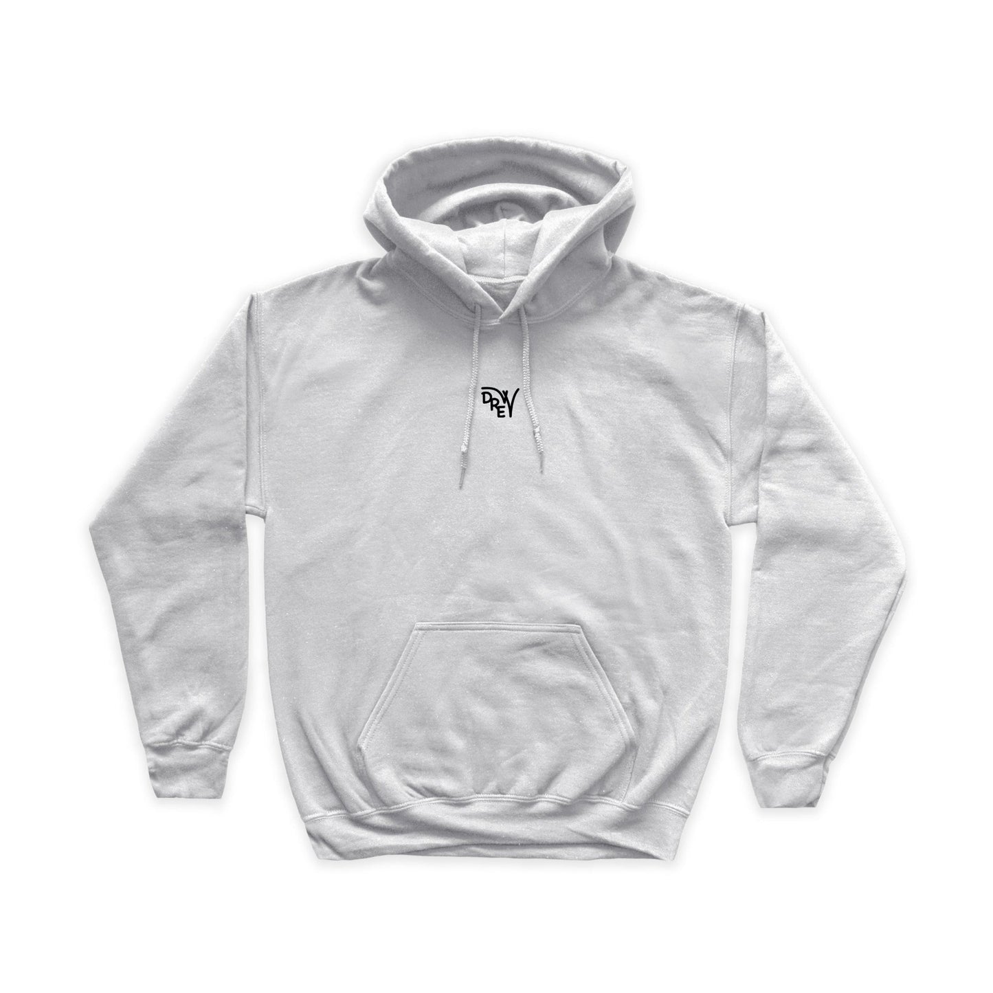 Felpa ash grey con stampa nera del logo Drew al centro del petto