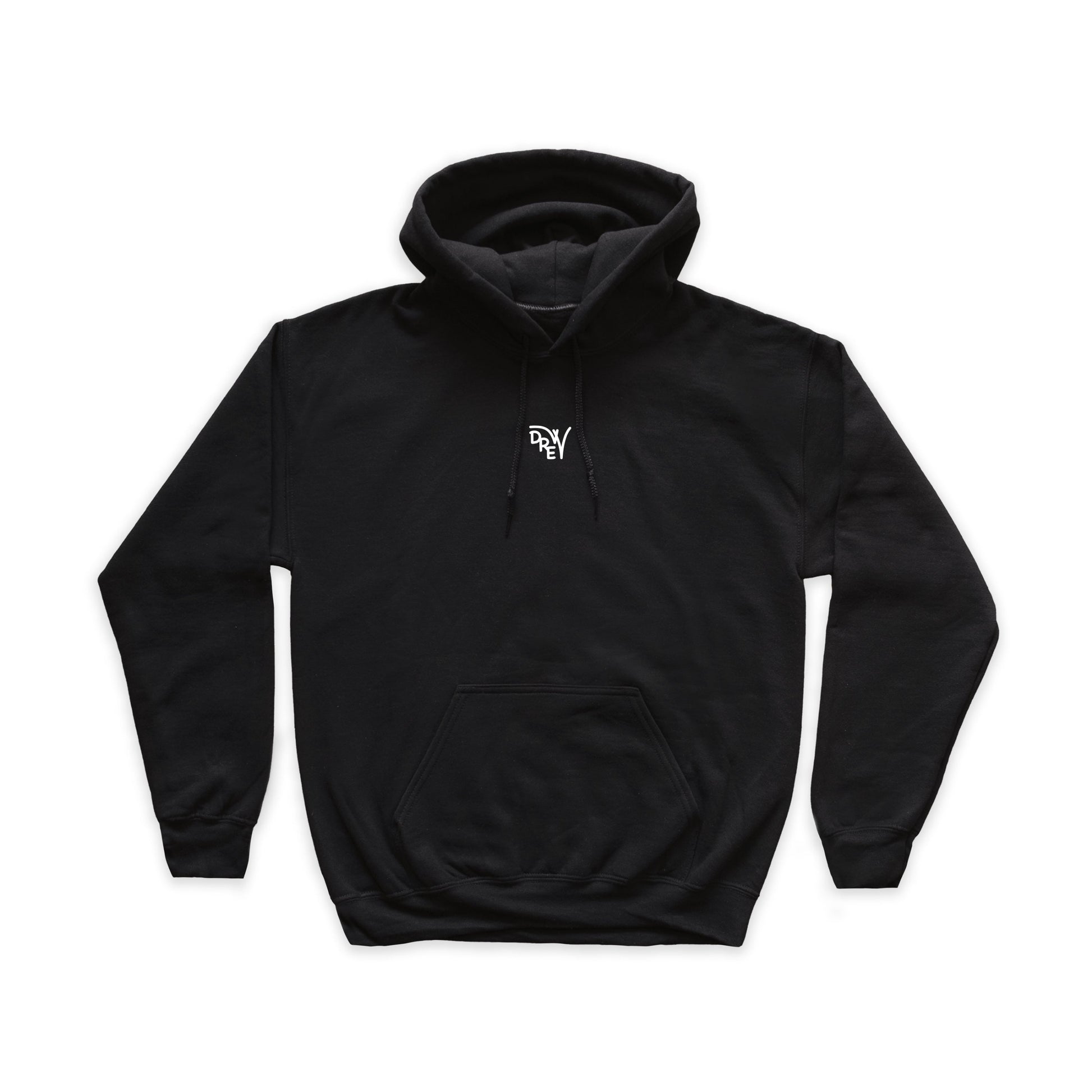 Felpa nera cn Logo Drew in bianco al centro del petto