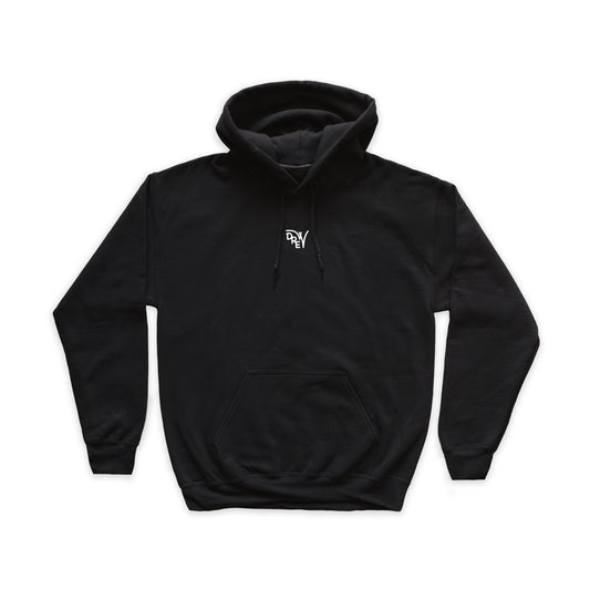 Felpa nera cn Logo Drew in bianco al centro del petto