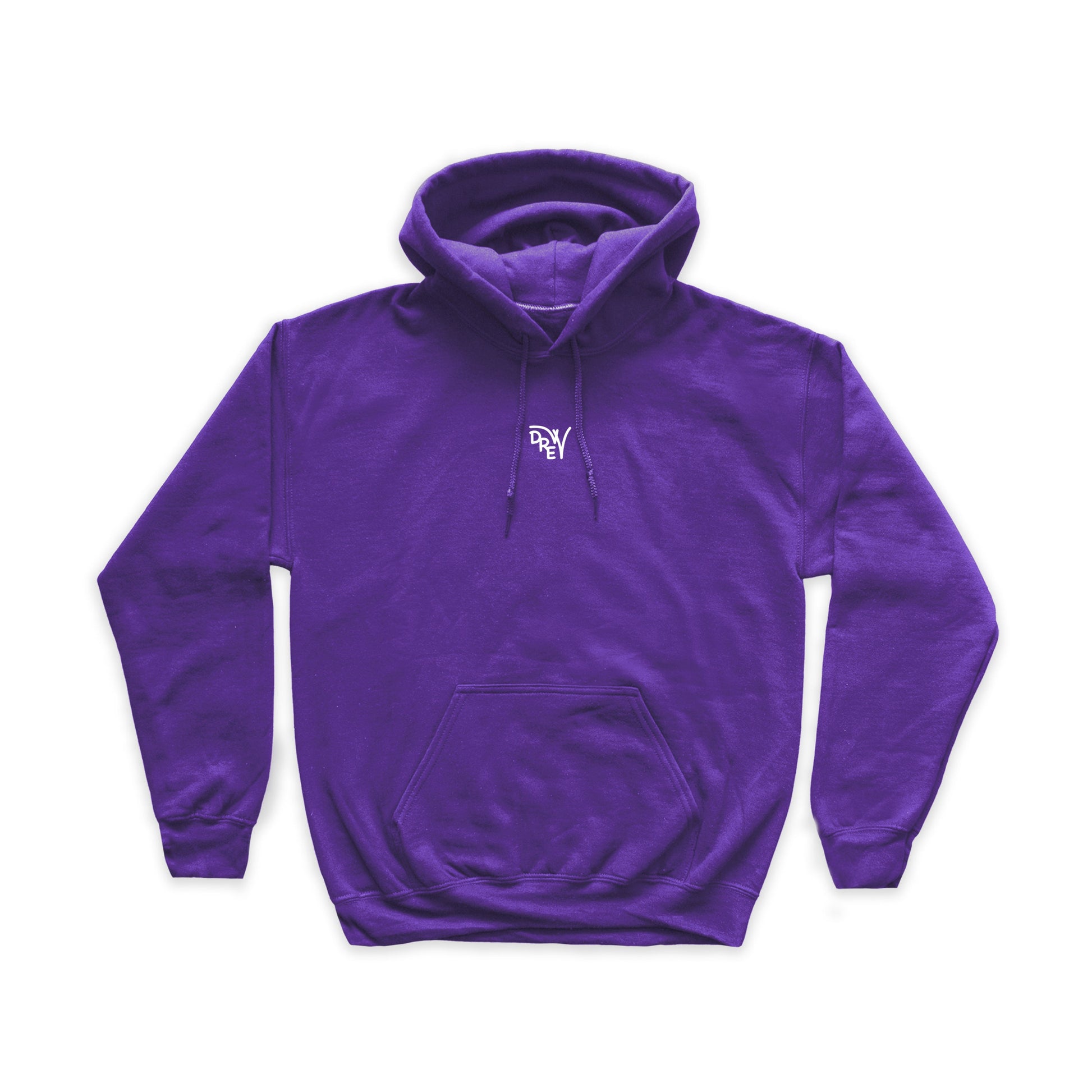 Felpa viola con stampa bianca del logo Drew al centro del petto