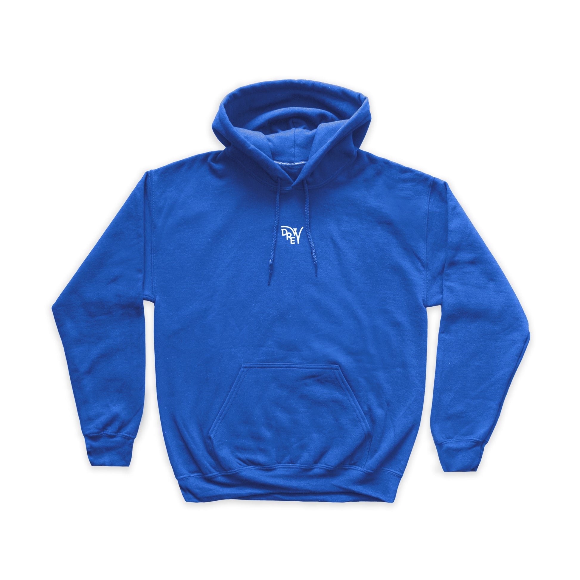 Felpa blu con stampa bianca del logo Drew al centro del petto