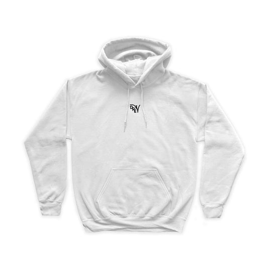 Felpa bianca con stampa nera del logo Drew al centro del petto