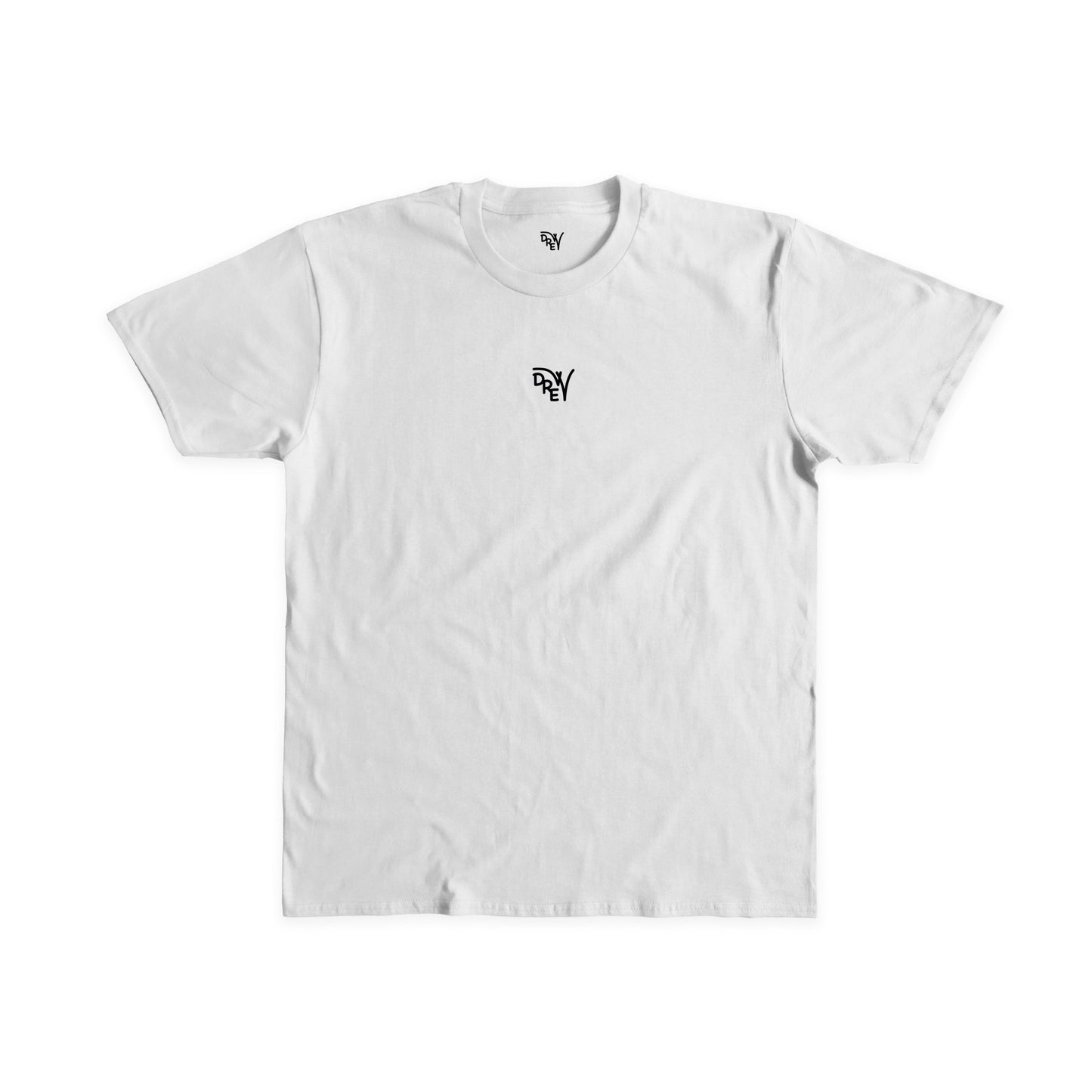 T-shirt bianca con stampa del logo Drew al centro del petto di colore nero