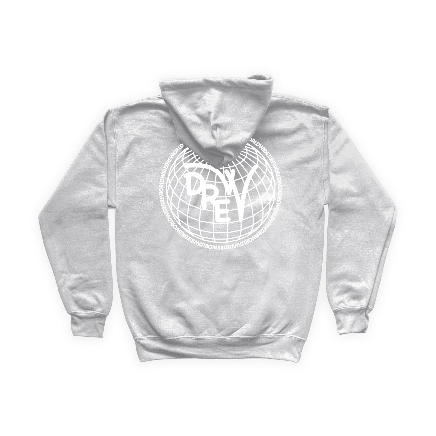 Felpa Ash Grey con grafica sul retro Worldwide bianca