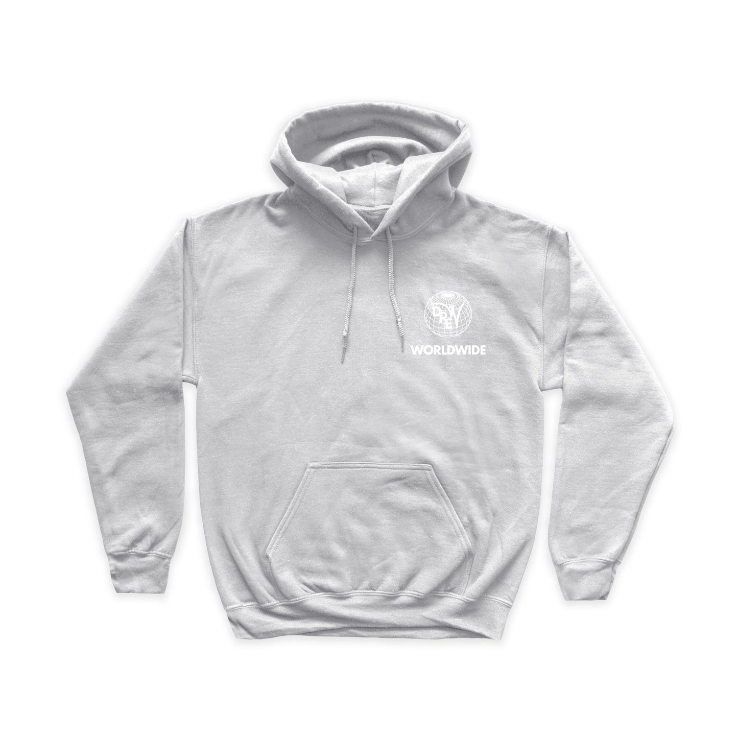 Felpa Ash Grey con grafica lato cuore Worldwide bianca