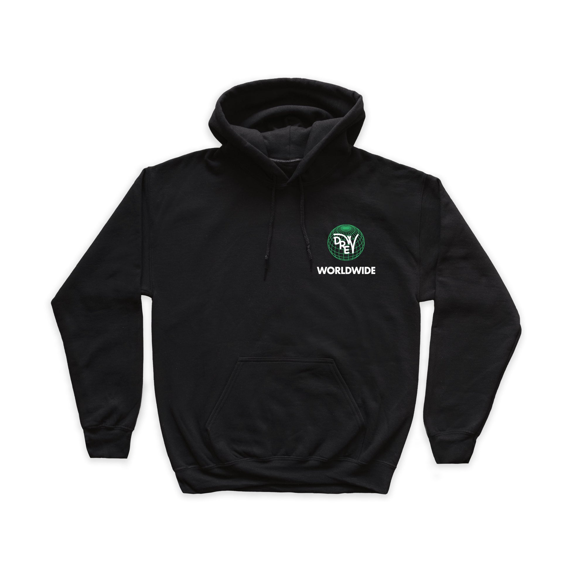 Felpa nera con grafica lato cuore Worldwide bianca e verde