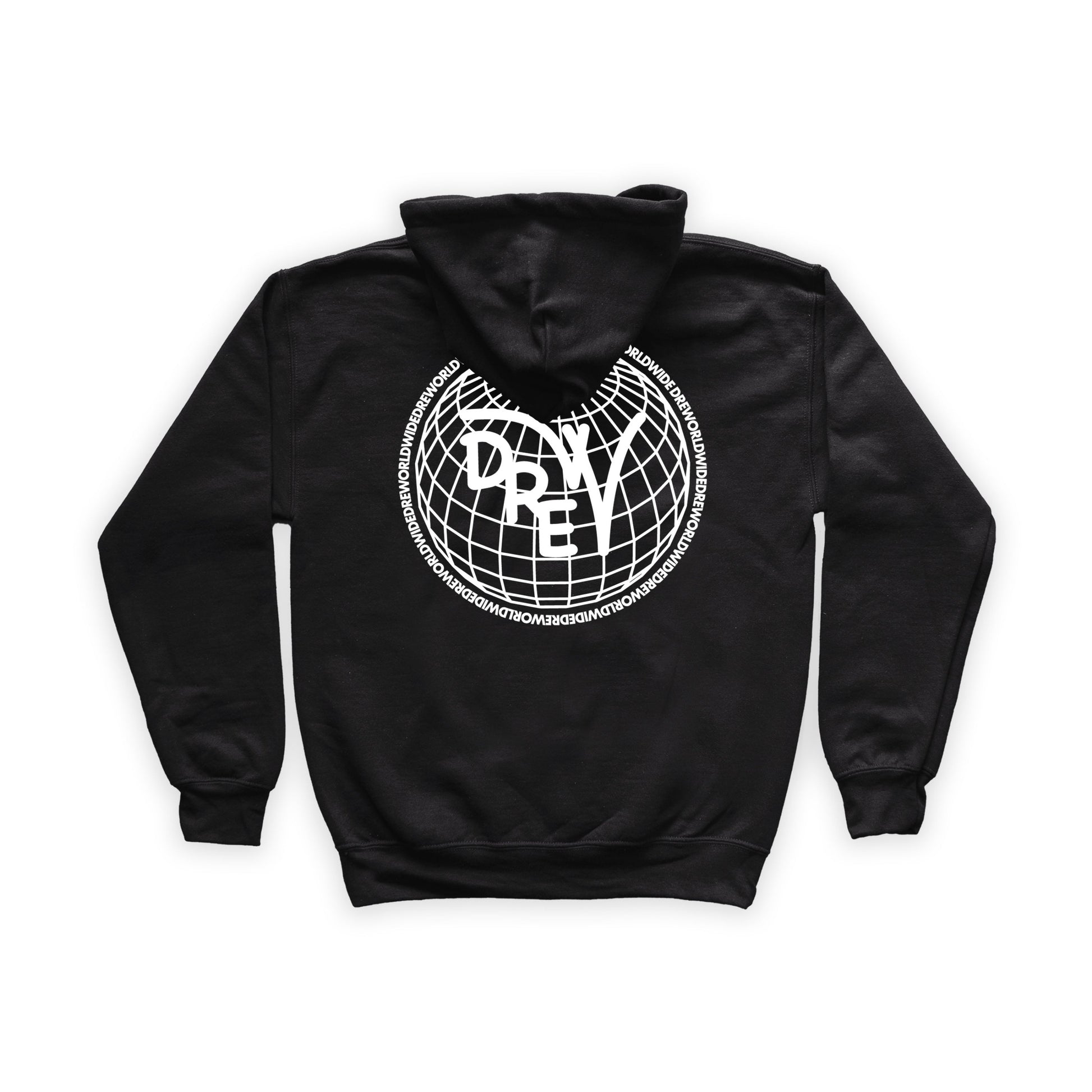 Felpa Nera con grafica sul retro Worldwide bianca