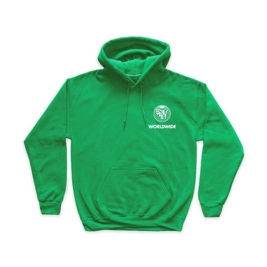 Felpa Green con grafica lato cuore Worldwide bianca