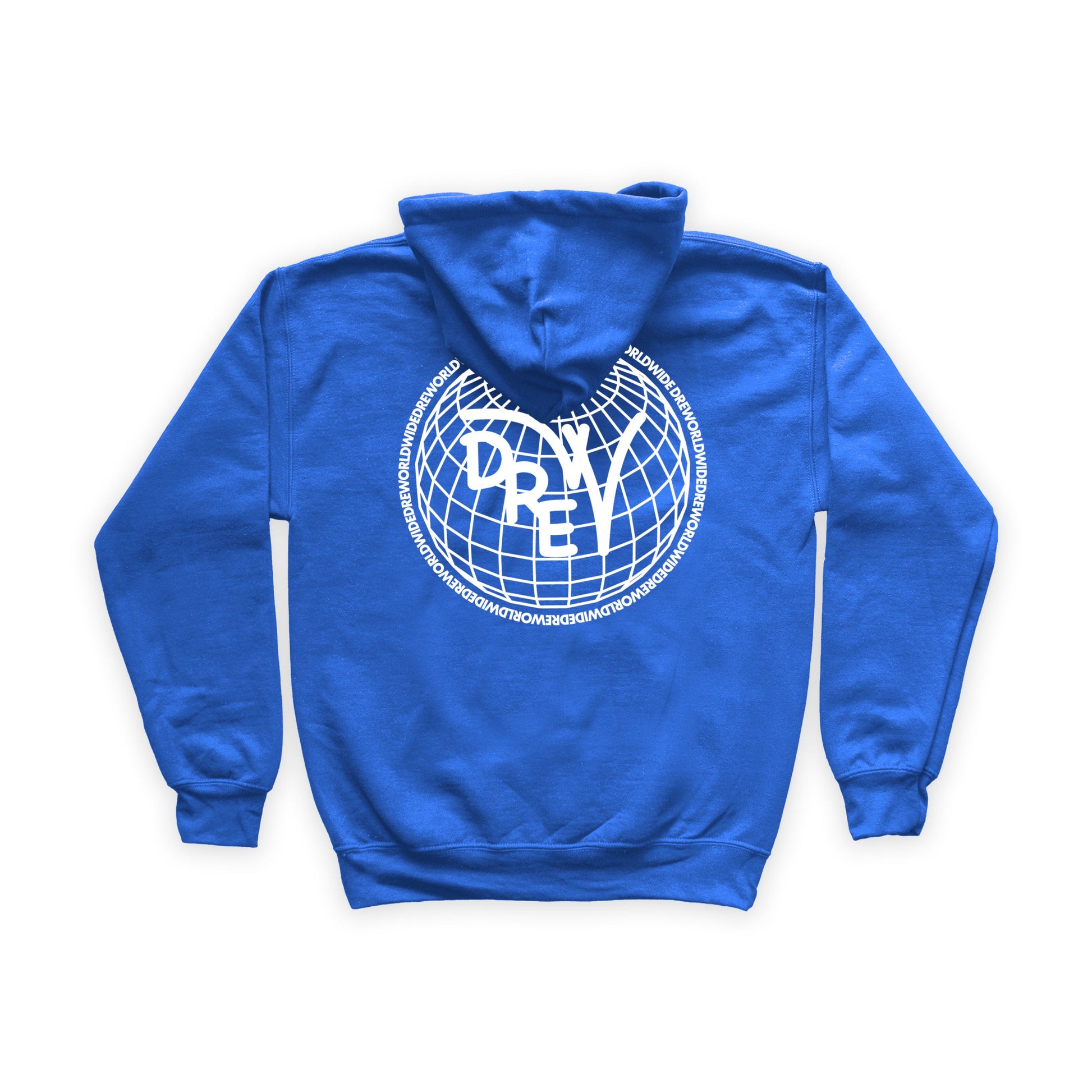Felpa Blu royal con grafica sul retro Worldwide bianca