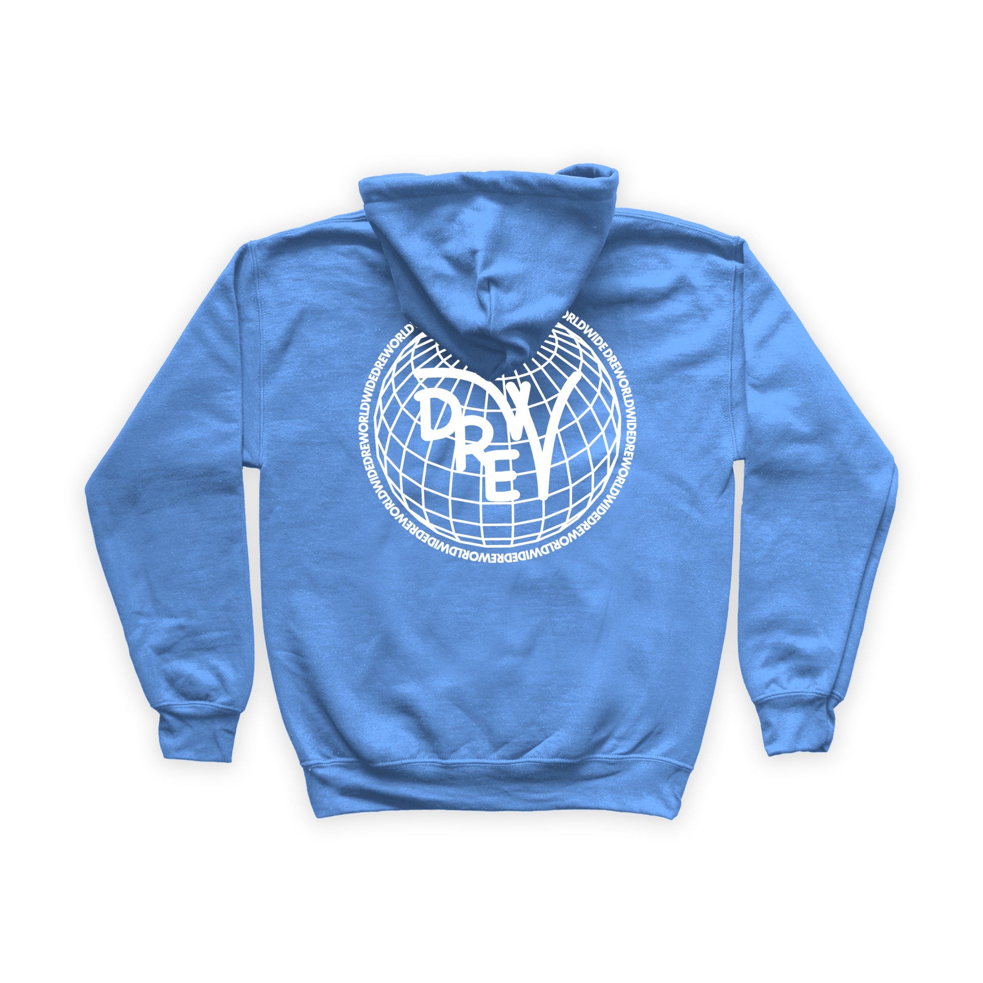 Felpa Carolina blue con grafica sul retro Worldwide bianca