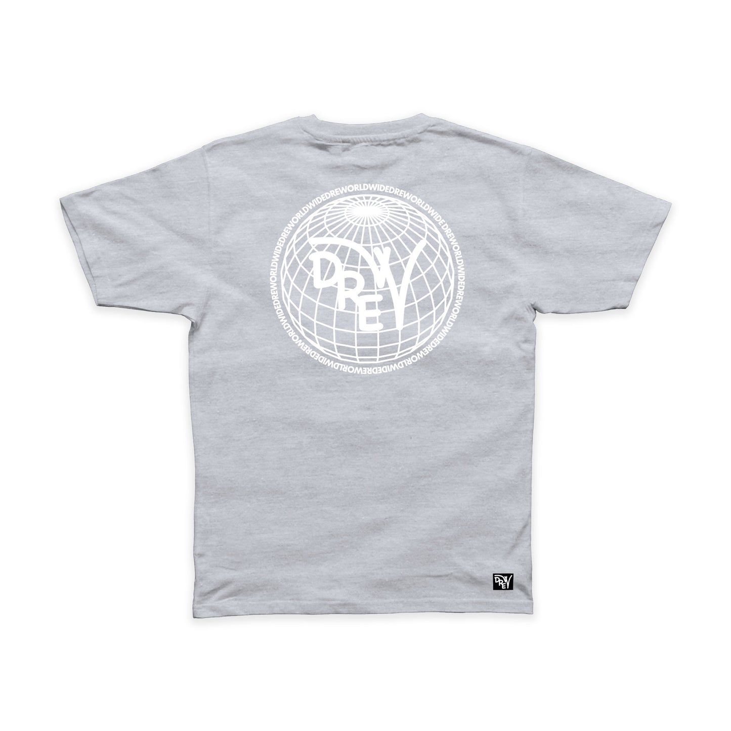 Maglietta ash grey con grafica sul retro Worldwide bianca