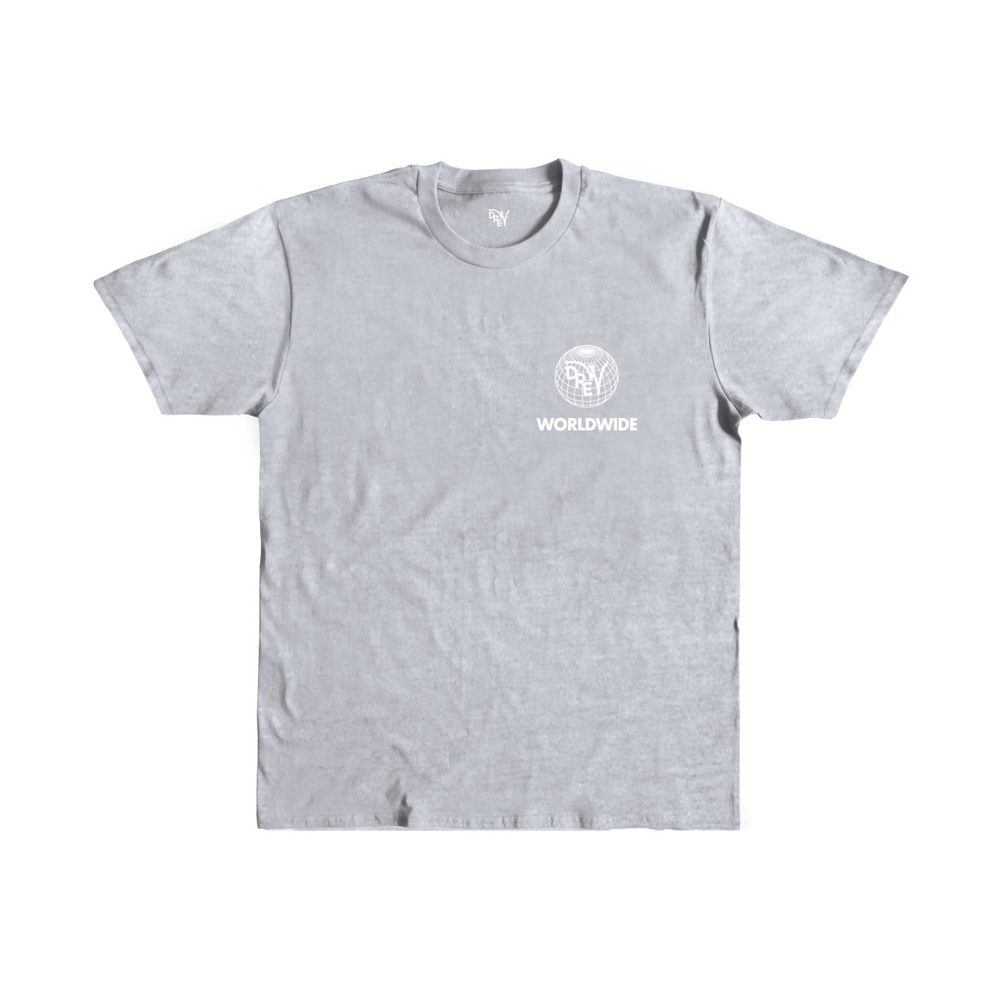 Maglietta ash grey con grafica lato cuore Worldwide bianca