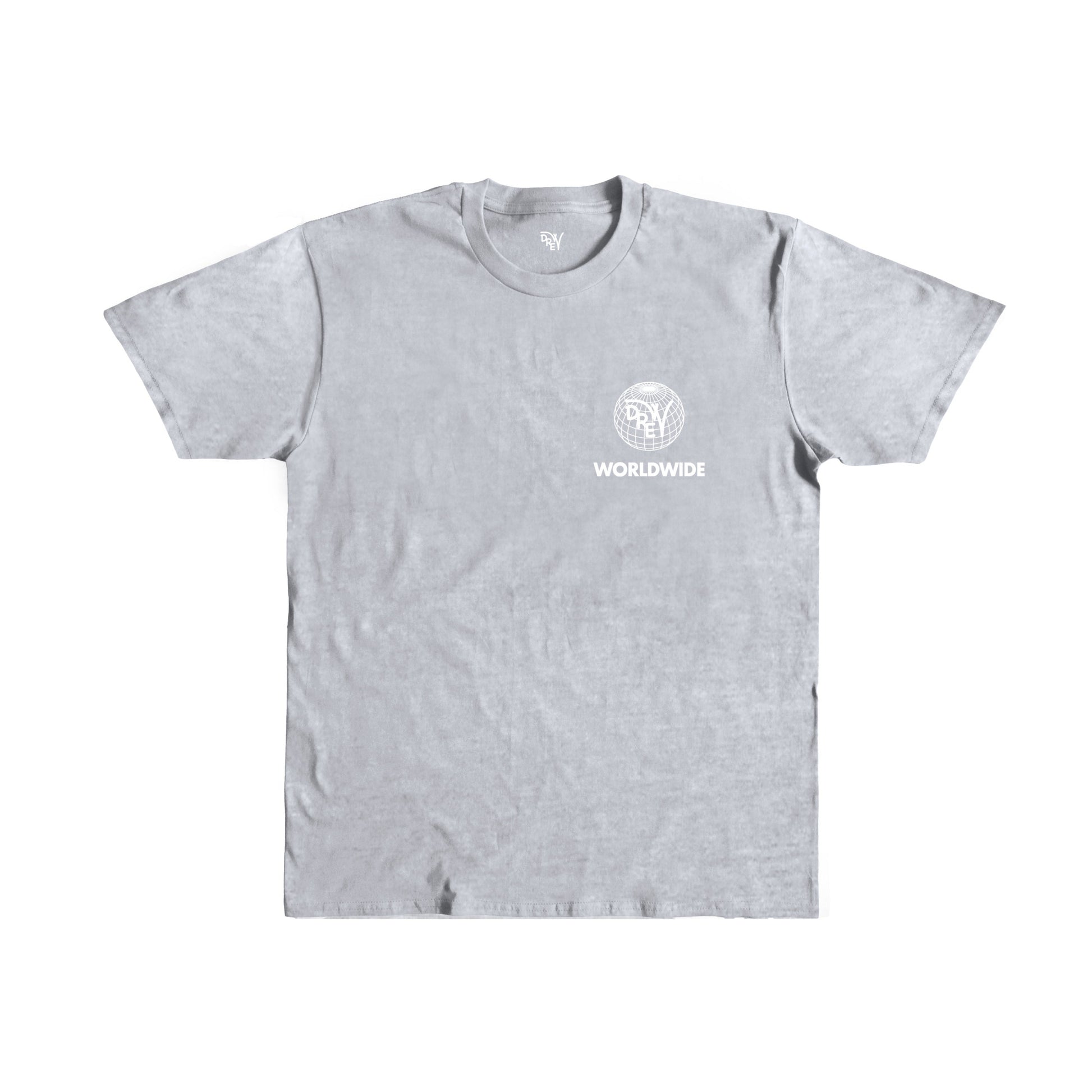 Maglietta ash grey con grafica lato cuore Worldwide bianca