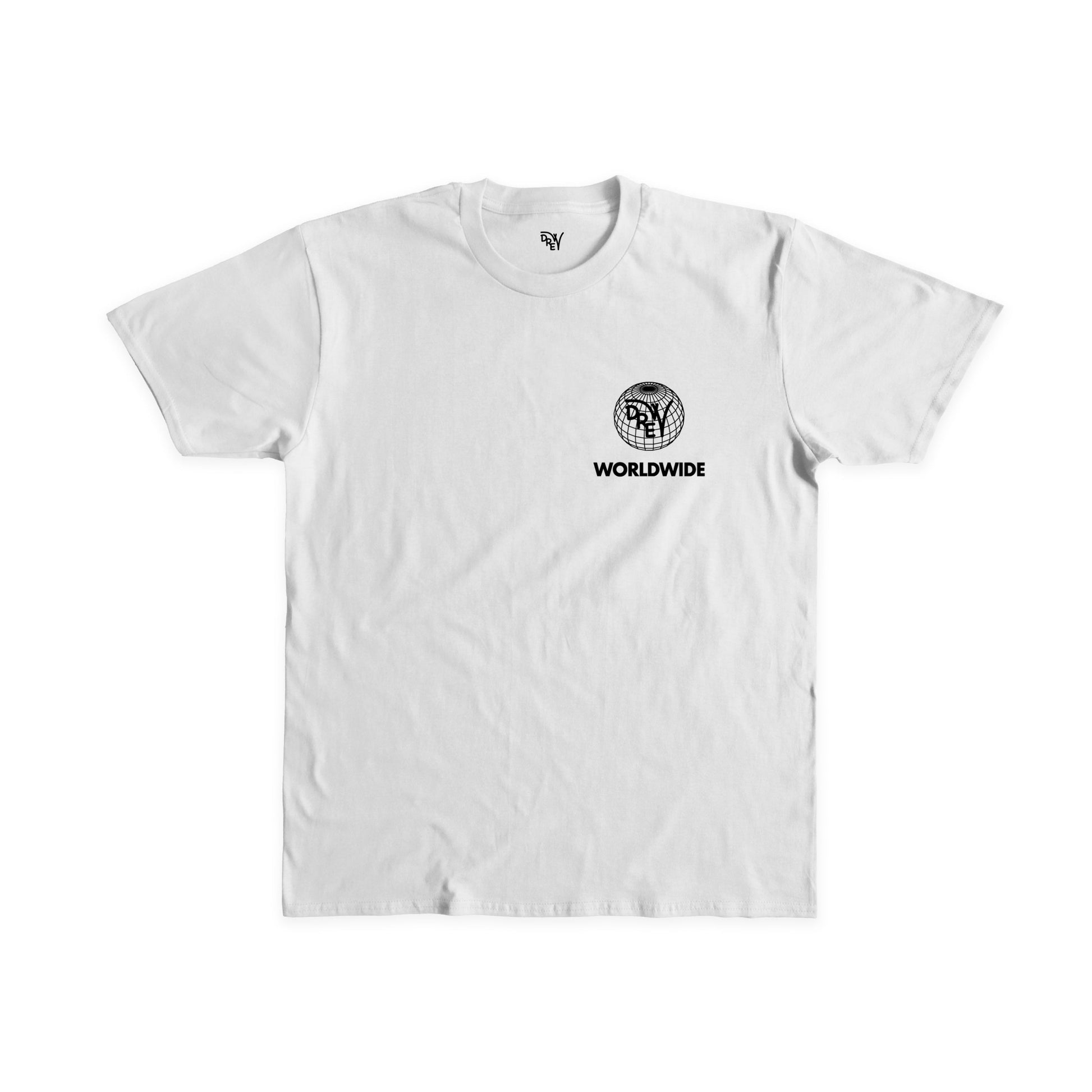 Maglietta bianca con grafica lato cuore Drew Worldwide nera