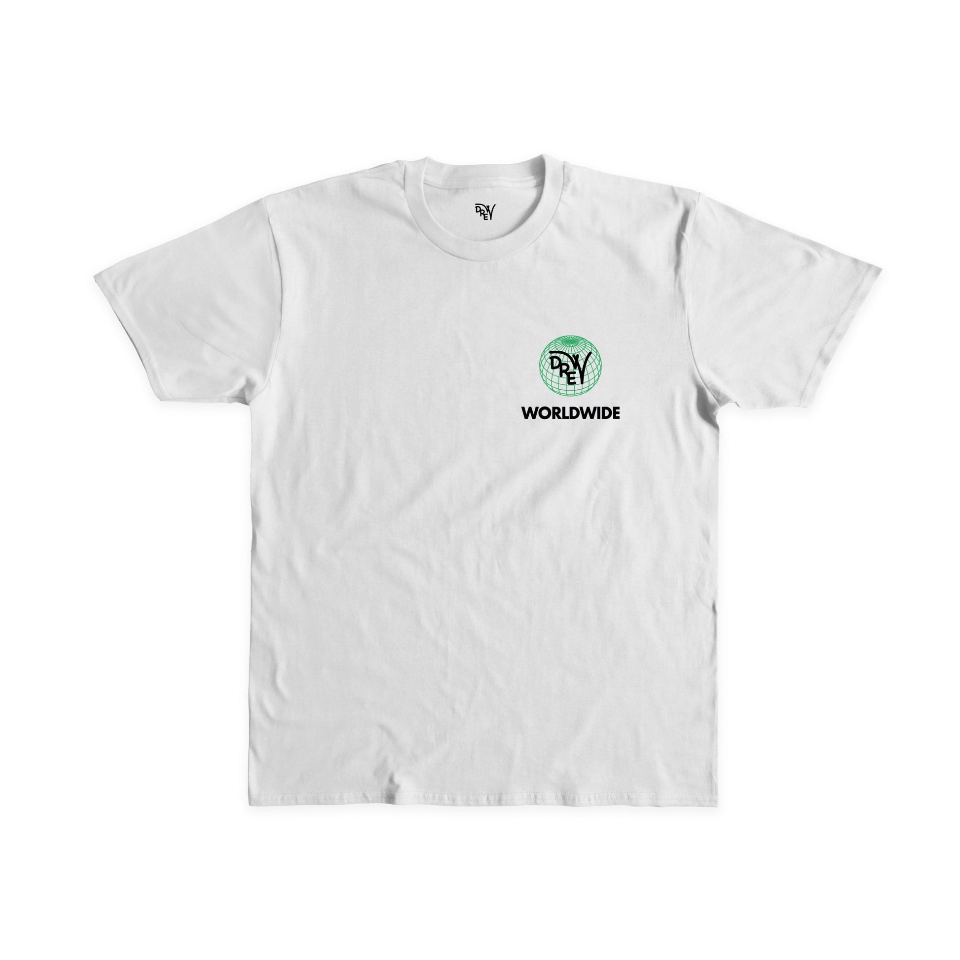 Maglietta bianca con grafica lato cuore Drew Worldwide nera e verde