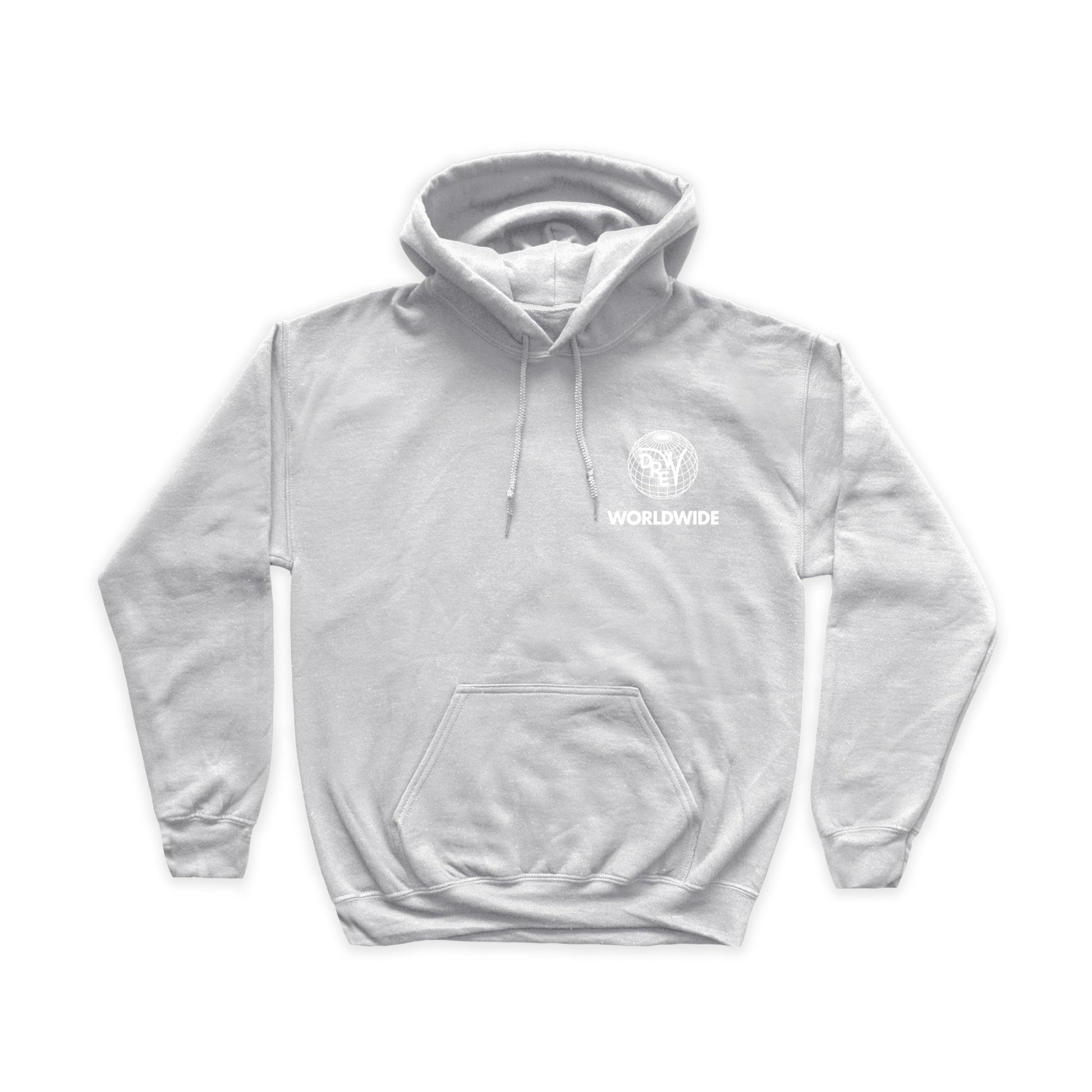 Felpa Ash Grey con grafica lato cuore Worldwide bianca
