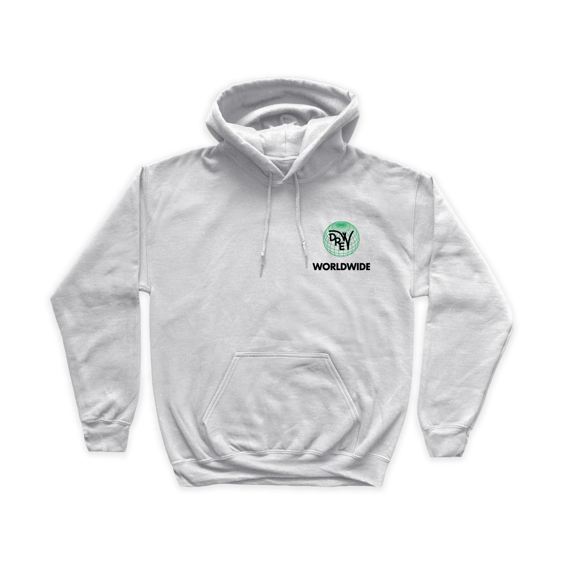 Felpa Ash Grey con grafica lato cuore Worldwide nera e verde